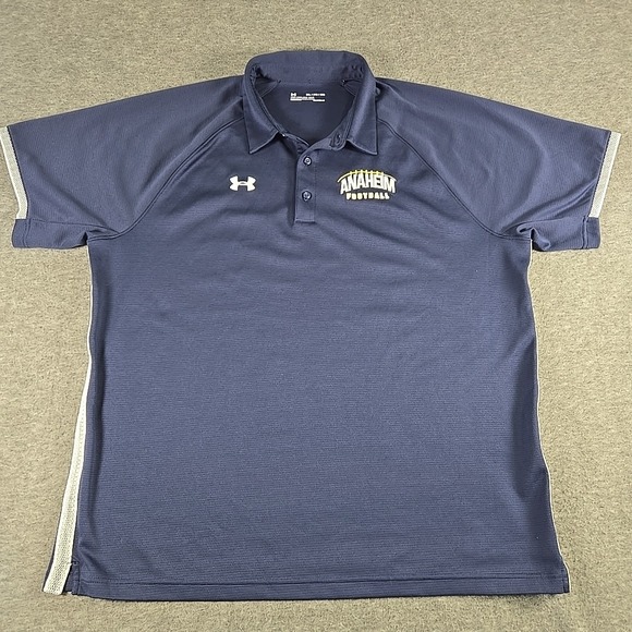 Under Armour Anaheim Football Shirt Mens 3XL Blue S/S Polo Sports Heatgear Logo - Picture 5 of 10
